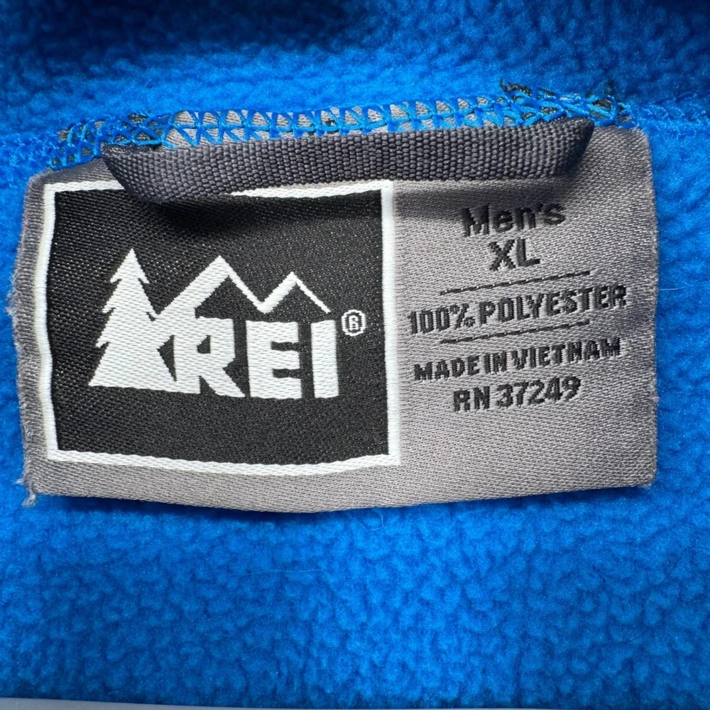 REI‎ Men's Blue Fleece Vest Full Zip Pockets Outdoor Adventure XL